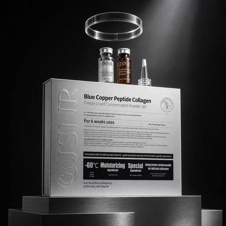JSNR® Clinical 0.2% Blue Copper Peptide Fresh-Mix Concentrate — Cryo-Locked Anti-Wrinkle Set