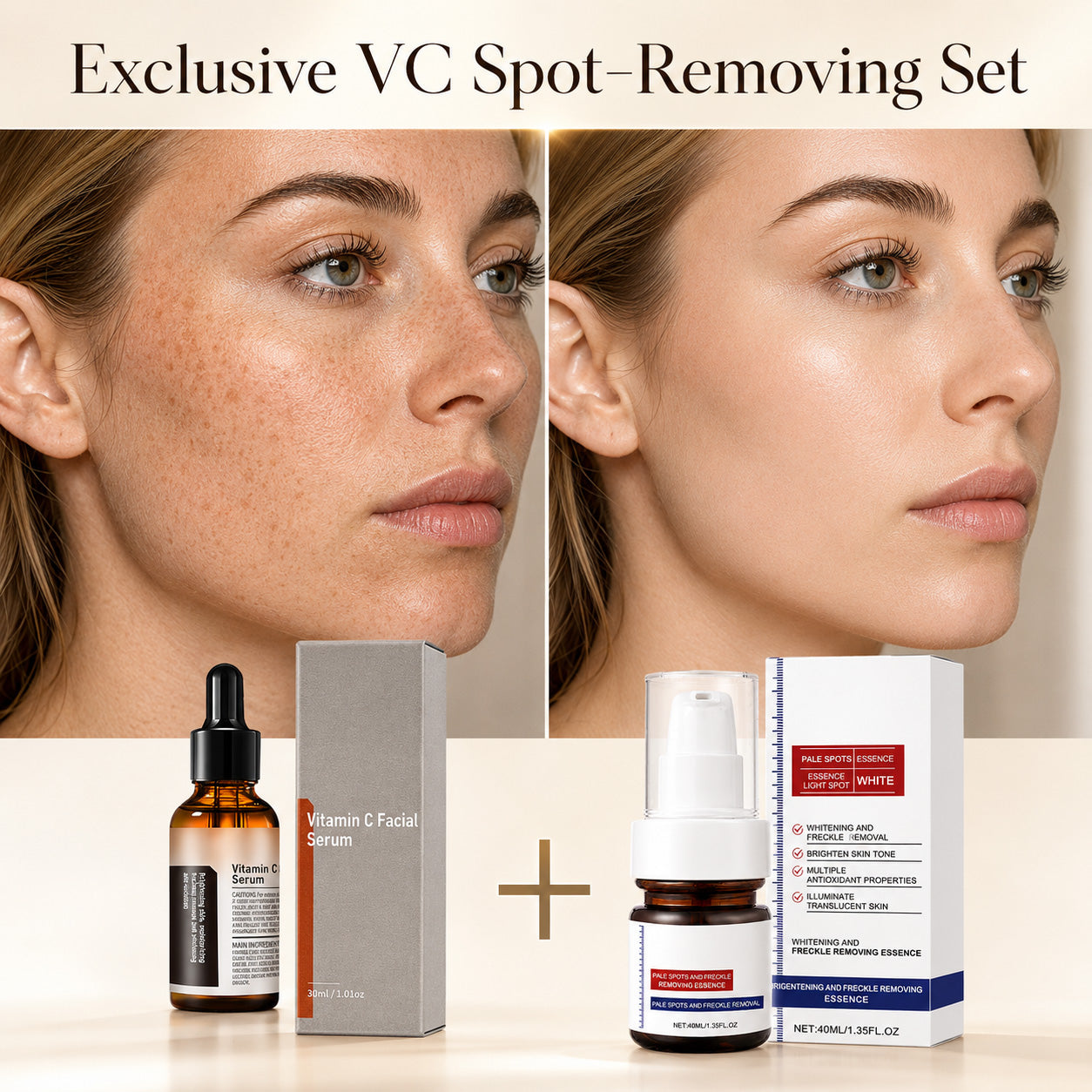 【Dermatologist-Recommended】 VC Spot-Correction & Whitening Cream Set
