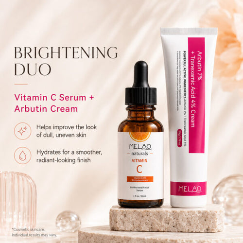 Advanced Dark Spot Corrector Set – 20% Vitamin C Serum & 7% Arbutin + 4% Tranexamic Acid Cream Duo