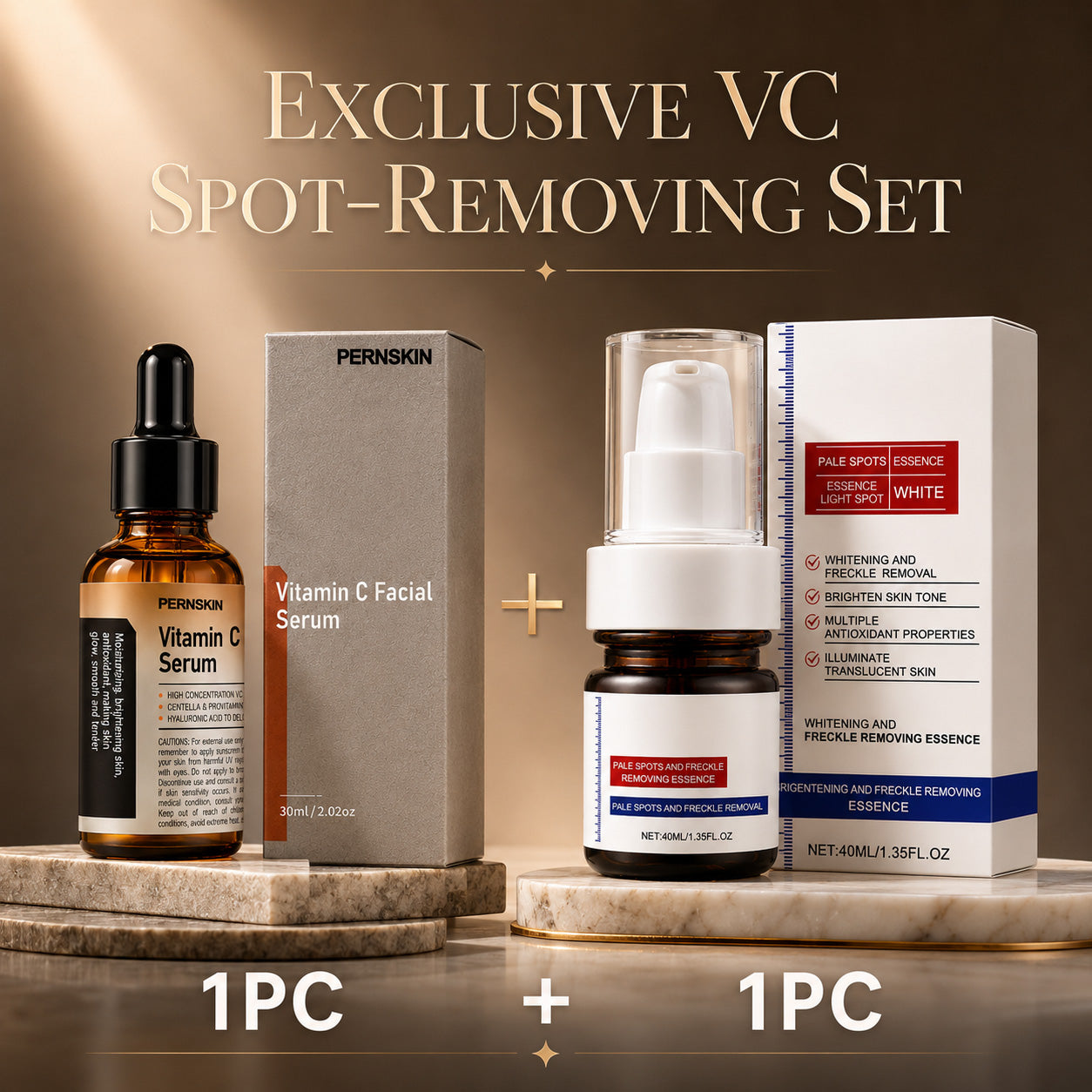 【Dermatologist-Recommended】 VC Spot-Correction & Whitening Cream Set